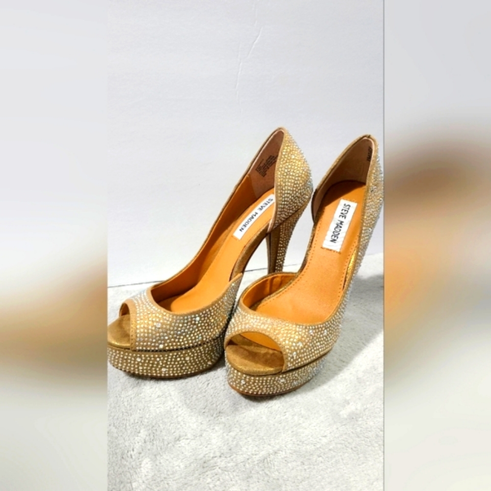 STEVE MADDEN PLATAFORM CRYSTAL HIGH HEELS